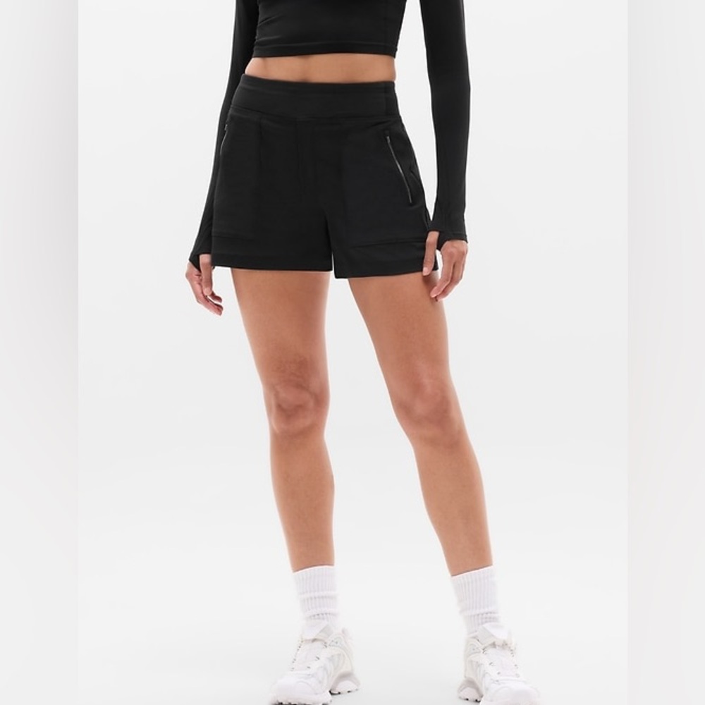 Athleta Trekkie North Shorts Womens 6 Black Hiking Travel Utility Lightweight - Picture 3 of 16